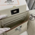 「#4264」 Hermes Milkshake White Kelly Bag Silver Buckle Y2424mini 21*16*12cm