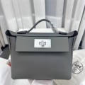 「#4266」Hermès Cumulonimbus Gray Kelly Bag Silver Buckle Y2424mini 21*16*12cm
