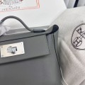 「#4266」Hermès Cumulonimbus Gray Kelly Bag Silver Buckle Y2424mini 21*16*12cm