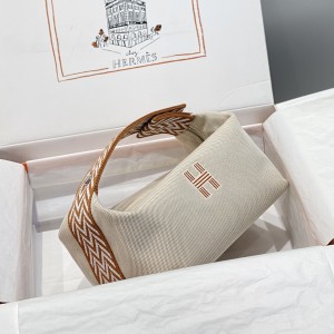 「#4269」Hermes color/brown Trousse Bride-A-Brace bag  25*21*14cm