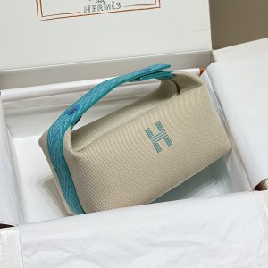 「#4276」 Hermès Macaron Blue Trousse Bride-A-Brace bag  25*21*14cm