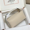 「#4277」 Hermès Beige/Elephant Grey Trousse Bride-A-Brace bag  25*21*14cm
