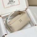「#4277」 Hermès Beige/Elephant Grey Trousse Bride-A-Brace bag  25*21*14cm
