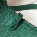 「#4280」Hermes Velvet Green Silver Buckle Mini Eveylen 17cm