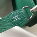 「#4280」Hermes Velvet Green Silver Buckle Mini Eveylen 17cm