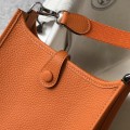 「#4281」 Hermès Sunset Orange Silver Buckle Mini Eveylen 17cm