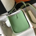 「#4282」 Hermes Avocado Green Silver Buckle Mini Eveylen 17cm