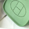 「#4282」 Hermes Avocado Green Silver Buckle Mini Eveylen 17cm