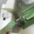 「#4282」 Hermes Avocado Green Silver Buckle Mini Eveylen 17cm