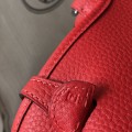 「#4286」 Hermes Red Silver Buckle Mini Eveylen 17cm