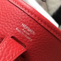 「#4286」 Hermes Red Silver Buckle Mini Eveylen 17cm