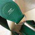 「#4291」 Hermès Green Silver Buckle Large Eveylen28cm