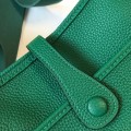 「#4291」 Hermès Green Silver Buckle Large Eveylen28cm