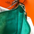 「#4291」 Hermès Green Silver Buckle Large Eveylen28cm
