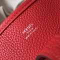 「#4292」 Hermès Red Silver Buckle Large Eveylen28cm