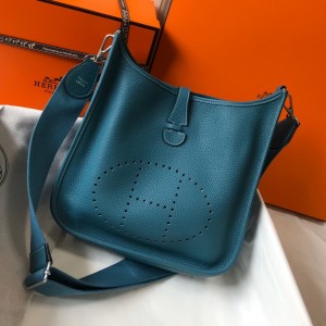 「#4293」 Hermès Cypress Green Silver Buckle Large Eveylen28cm