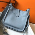 「#4294」Hermès Light Blue Silver Buckle Large Eveylen28cm