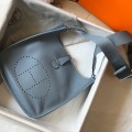 「#4294」Hermès Light Blue Silver Buckle Large Eveylen28cm