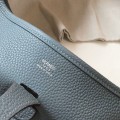 「#4294」Hermès Light Blue Silver Buckle Large Eveylen28cm