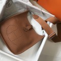 「#4296」 Hermès golden brown silver buckle large size Eveylen28cm