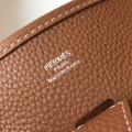 「#4296」 Hermès golden brown silver buckle large size Eveylen28cm