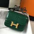 「#4297」 Hermès Constance Green Crocodile Pattern Gold Buckle Bag 19cm 「#4297」 Hermès Constance Green Crocodile Pattern Gold Buckle Bag 19cm