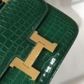 「#4297」 Hermès Constance Green Crocodile Pattern Gold Buckle Bag 19cm 「#4297」 Hermès Constance Green Crocodile Pattern Gold Buckle Bag 19cm