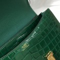 「#4297」 Hermès Constance Green Crocodile Pattern Gold Buckle Bag 19cm 「#4297」 Hermès Constance Green Crocodile Pattern Gold Buckle Bag 19cm