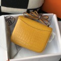 「#4298」 Hermès Constance Yellow Crocodile Pattern Gold Buckle Bag 19cm 「#4298」 Hermès Constance Yellow Crocodile Pattern Gold Buckle Bag 19cm