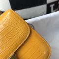 「#4298」 Hermès Constance Yellow Crocodile Pattern Gold Buckle Bag 19cm 「#4298」 Hermès Constance Yellow Crocodile Pattern Gold Buckle Bag 19cm