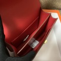 「#4299」 Hermès Constance Red Crocodile Pattern Gold Buckle Bag 19cm
