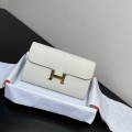 「#4304」 Hermès Milkshake White Constance Gold Buckle Crossbody Bag 20cm