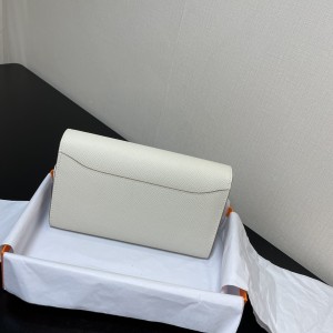 「#4304」 Hermès Milkshake White Constance Gold Buckle Crossbody Bag 20cm