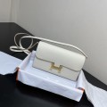 「#4304」 Hermès Milkshake White Constance Gold Buckle Crossbody Bag 20cm