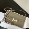 「#4306」 Hermès Elephant Grey Constance Gold Buckle Crossbody Bag 20cm