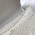「#4312」 Hermès White Crocodile Pattern Constance Gold Buckle Stewardess Bag 19cm 「#4312」 Hermès White Crocodile Pattern Constance Gold Buckle Stewardess Bag 19cm