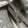 「#4313」 Hermès Snowflake Lizard Constance Gold Buckle Stewardess Bag 19cm