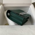 「#4039」Hermes pig nose bag Roulis peacock green silver buckle 19cm