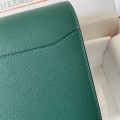 「#4039」Hermes pig nose bag Roulis peacock green silver buckle 19cm