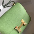 「#4322」 Hermès Constance Avocado Gold Buckle Bag 19cm