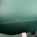 「#4040」Hermes pig nose bag Roulis peacock green gold buckle 19cm 「#4040」Hermes pig nose bag Roulis peacock green gold buckle 19cm