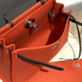 「#4324」 Hermès Tomato Red Gold Buckle Herbag 31CM