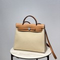 「#4329」 Hermès Beige and White Herbag 31CM