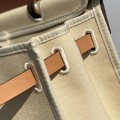 「#4329」 Hermès Beige and White Herbag 31CM