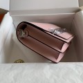 「#4040」Hermes Pig Nose Bag Roulis Girlish Pink Silver Buckle 19cm