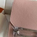 「#4040」Hermes Pig Nose Bag Roulis Girlish Pink Silver Buckle 19cm