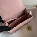 「#4040」Hermes Pig Nose Bag Roulis Girlish Pink Silver Buckle 19cm