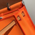 「#4332」 Hermès Vibrant Orange Colorblock Herbag 31CM