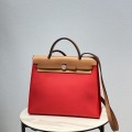 「#4333」 Hermès Red Colorblock Herbag 31CM