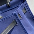 「#4334」 Hermès dark blue colorblock Herbag 31CM